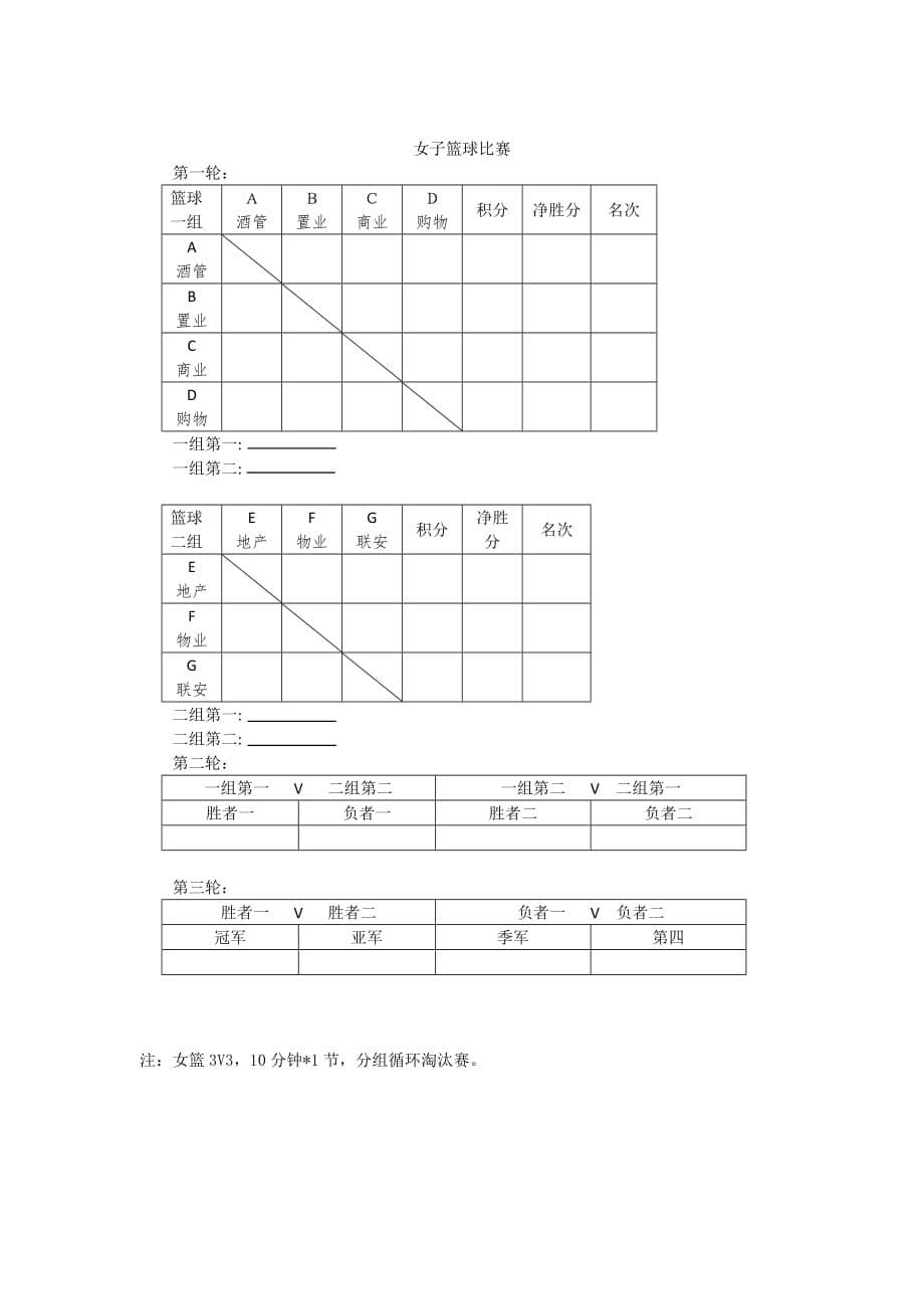 集团2018年度运动会比赛计分表_第5页