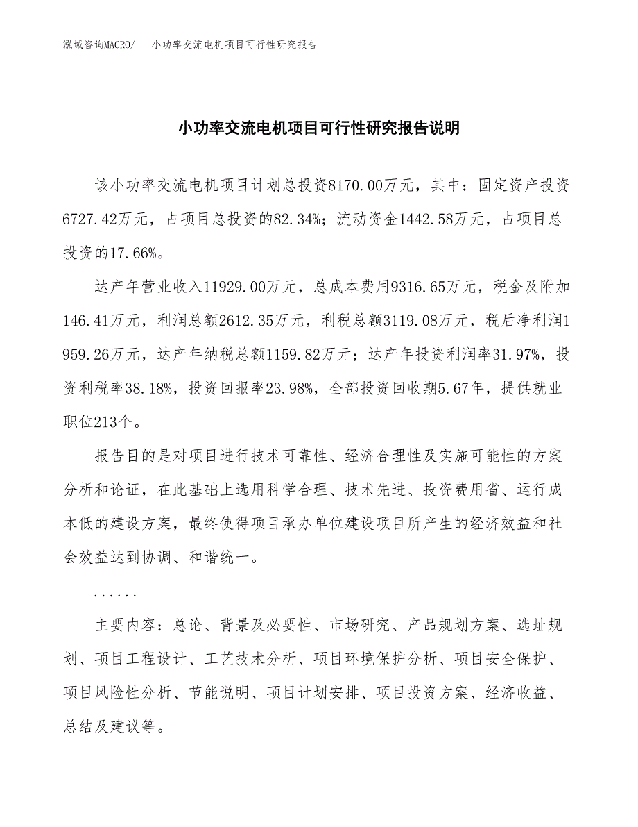 小功率交流电机项目可行性研究报告(样例模板).docx_第2页