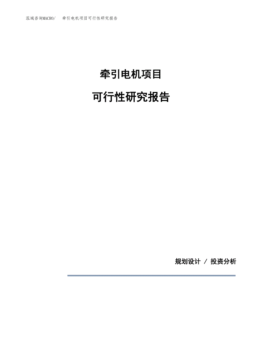 牵引电机项目可行性研究报告(样例模板).docx_第1页