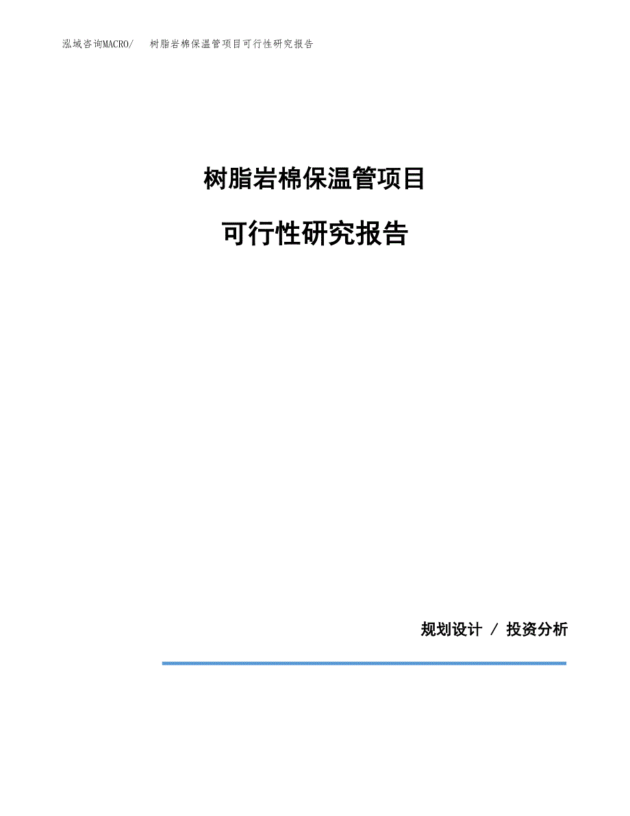 树脂岩棉保温管项目可行性研究报告(样例模板).docx_第1页