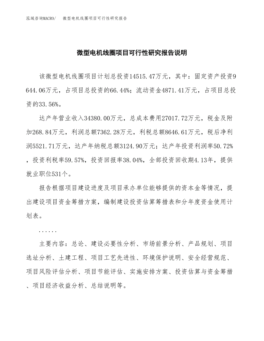 微型电机线圈项目可行性研究报告(样例模板).docx_第2页