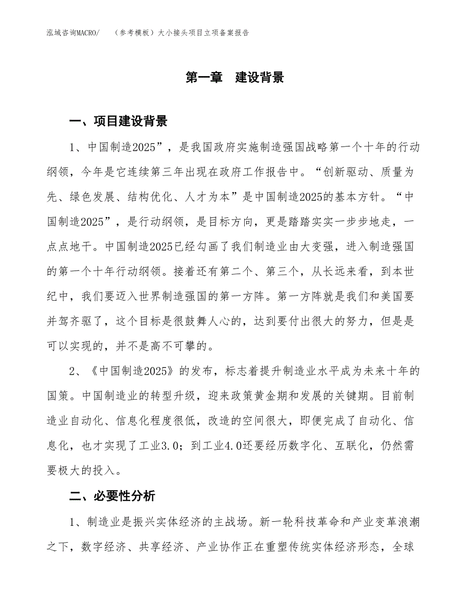 新建（参考模板）大小接头项目立项备案报告.docx_第2页