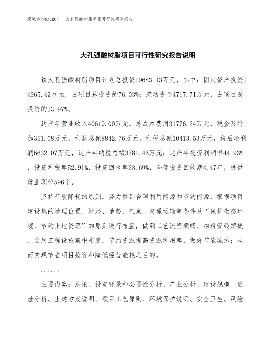 大孔强酸树脂项目可行性研究报告(样例模板).docx_第2页