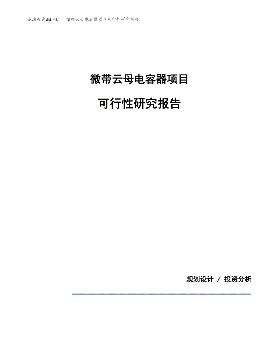 微带云母电容器项目可行性研究报告(样例模板).docx_第1页