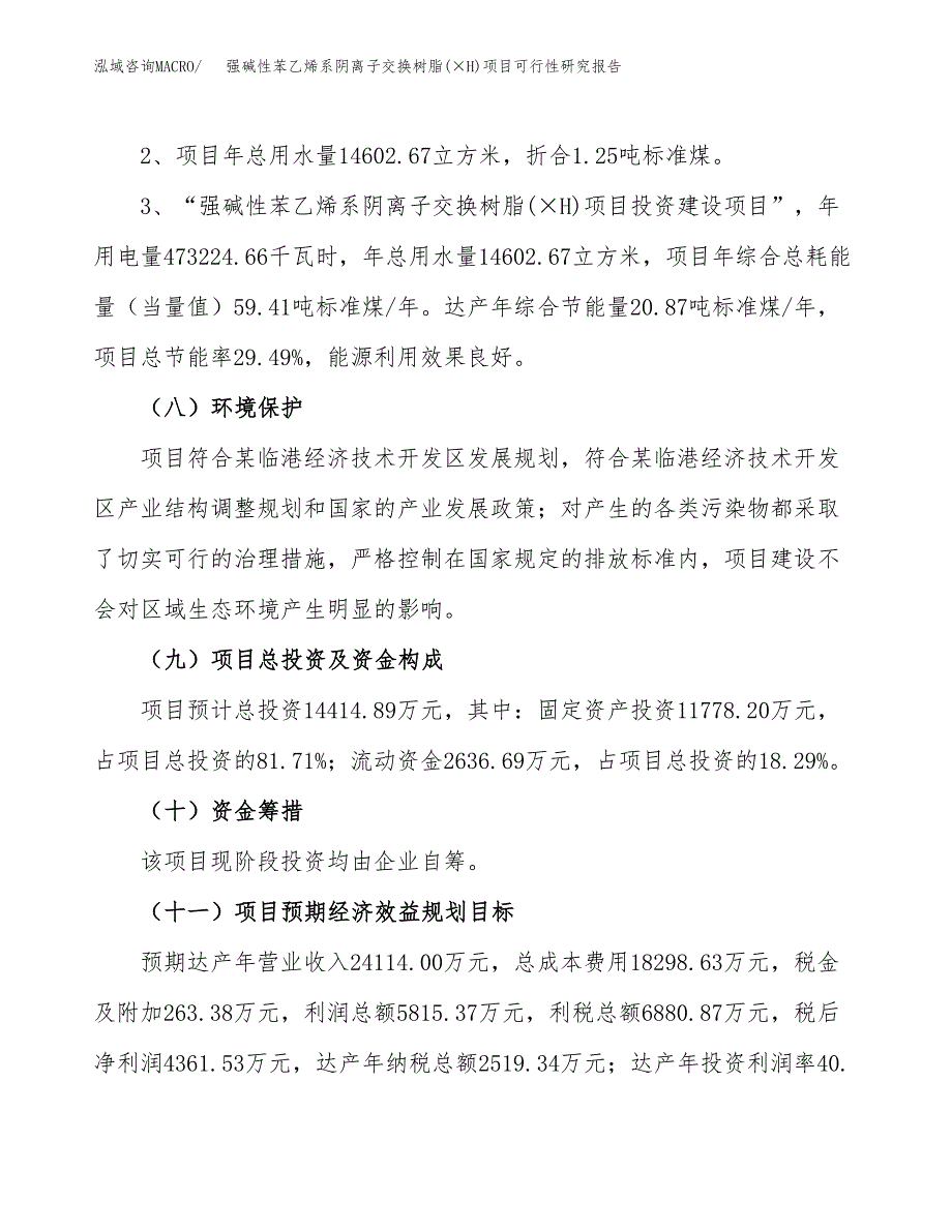 强碱性苯乙烯系阴离子交换树脂(&amp#215;H)项目可行性研究报告(样例模板).docx_第4页