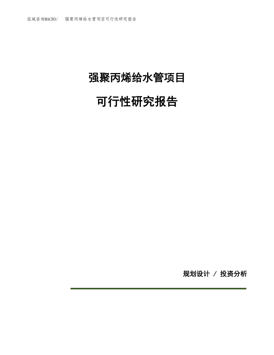 强聚丙烯给水管项目可行性研究报告(样例模板).docx_第1页