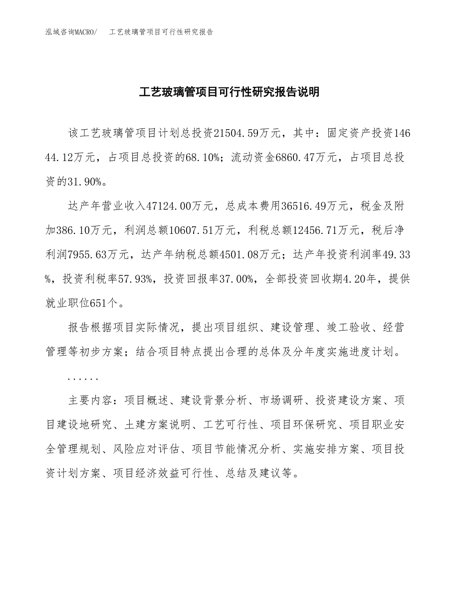 工艺玻璃管项目可行性研究报告(样例模板).docx_第2页