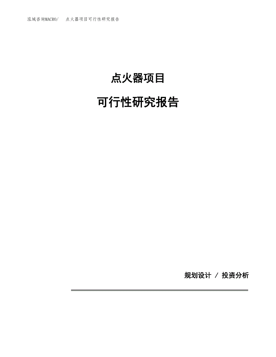 点火器项目可行性研究报告(样例模板).docx_第1页