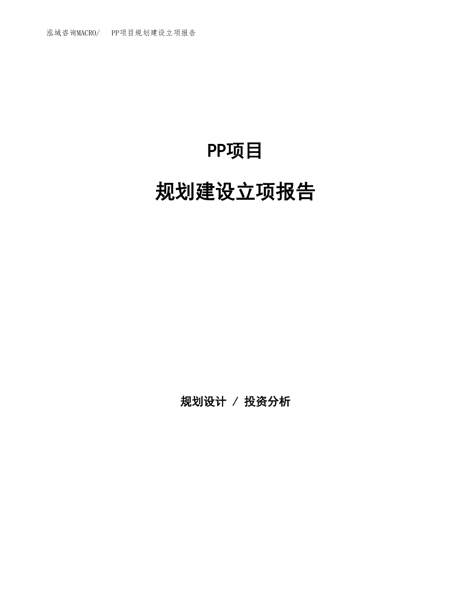 PP项目规划建设立项报告_第1页