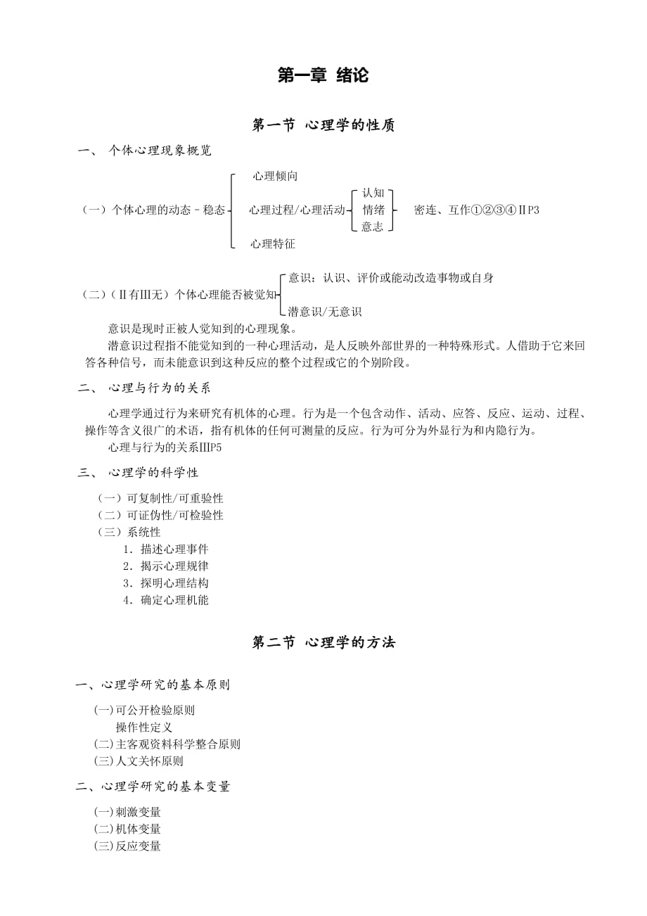 黄希庭心理学导论整理-绪论资料_第1页