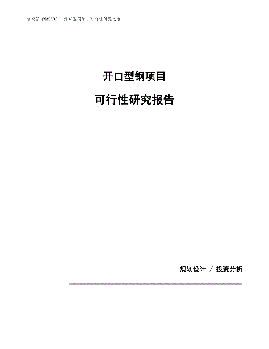 开口型钢项目可行性研究报告(样例模板).docx_第1页