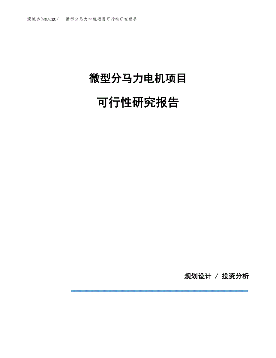 微型分马力电机项目可行性研究报告(样例模板).docx_第1页