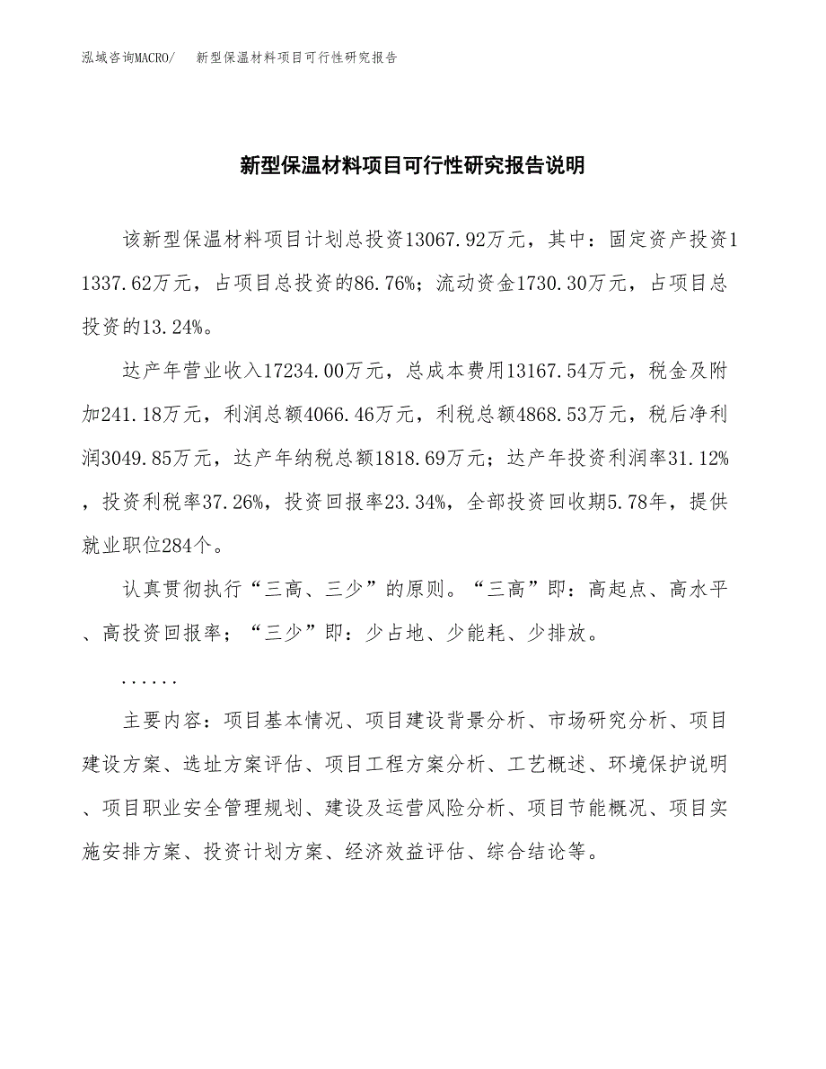 新型保温材料项目可行性研究报告(样例模板).docx_第2页