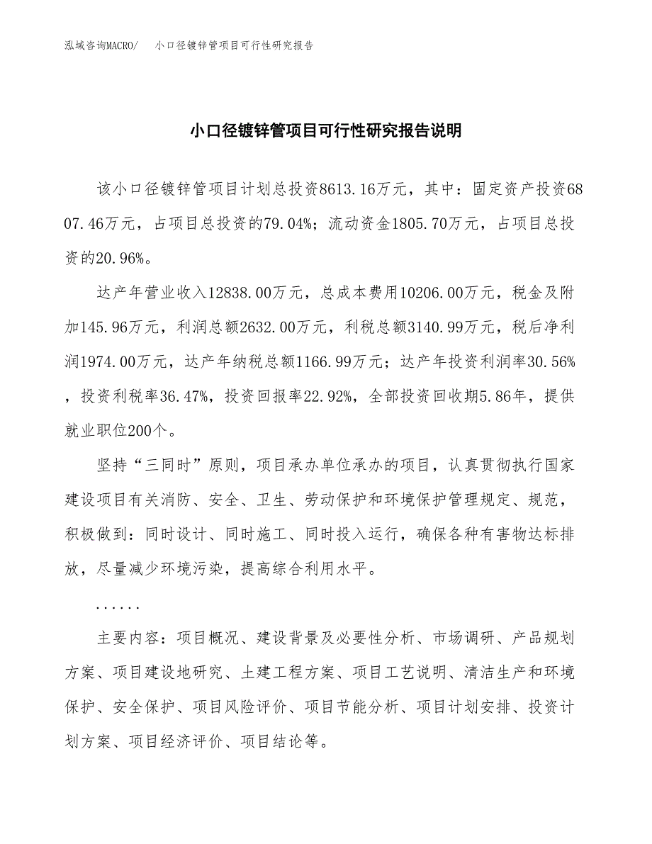 小口径镀锌管项目可行性研究报告(样例模板).docx_第2页