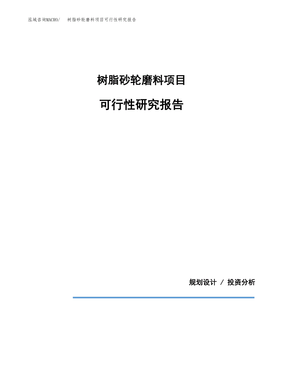 树脂砂轮磨料项目可行性研究报告(样例模板).docx_第1页