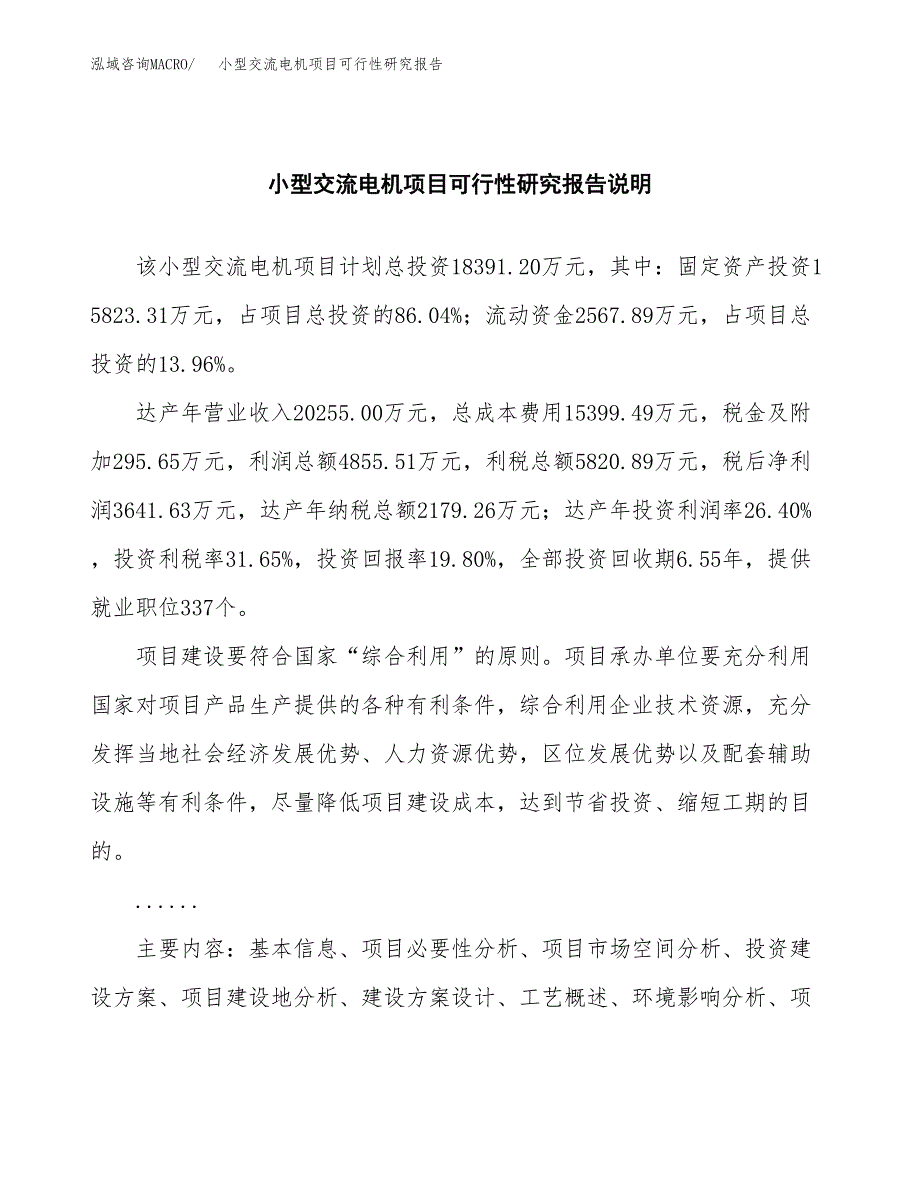 小型交流电机项目可行性研究报告(样例模板).docx_第2页