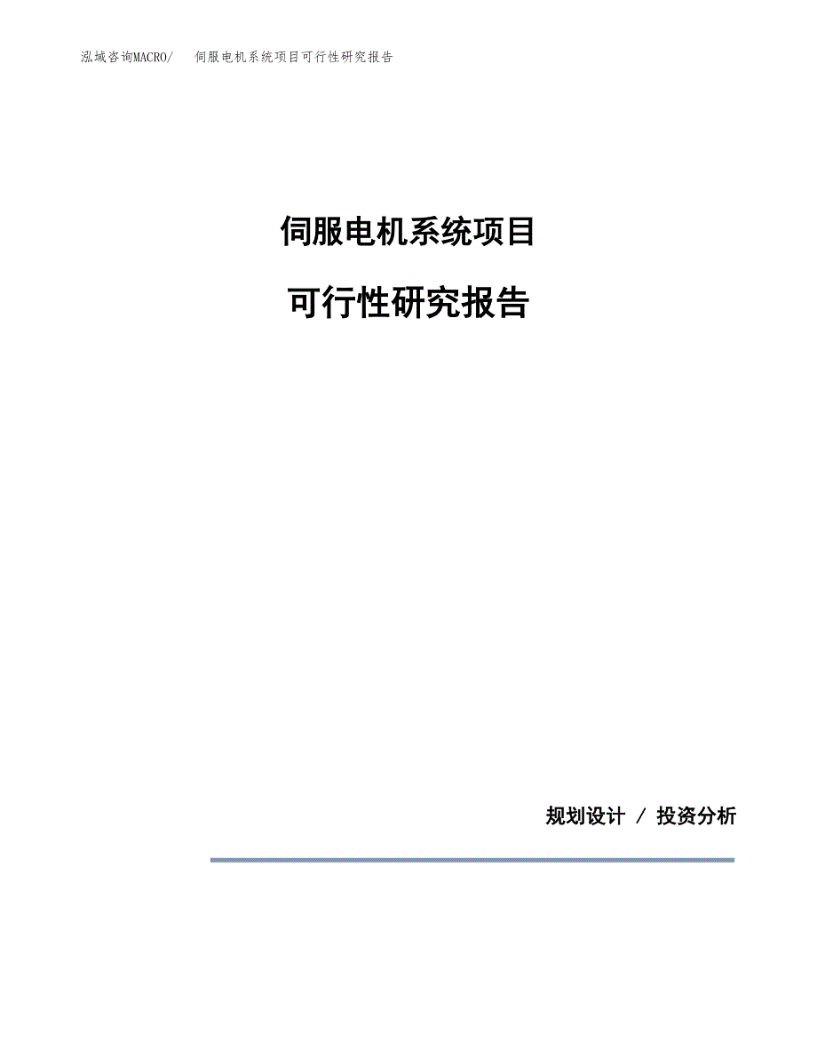 伺服电机系统项目可行性研究报告(样例模板).docx_第1页