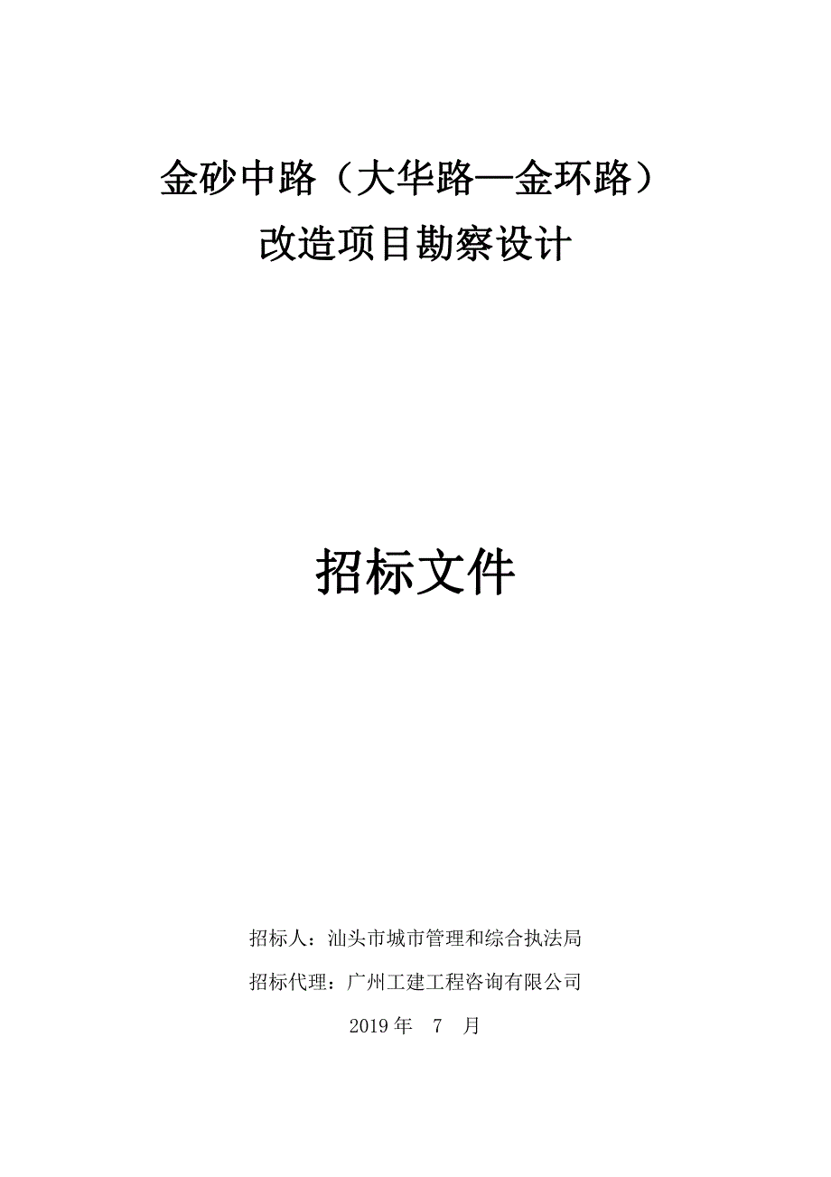 金砂中路（大华路—金环路）改造项目勘察设计招标文件_第1页