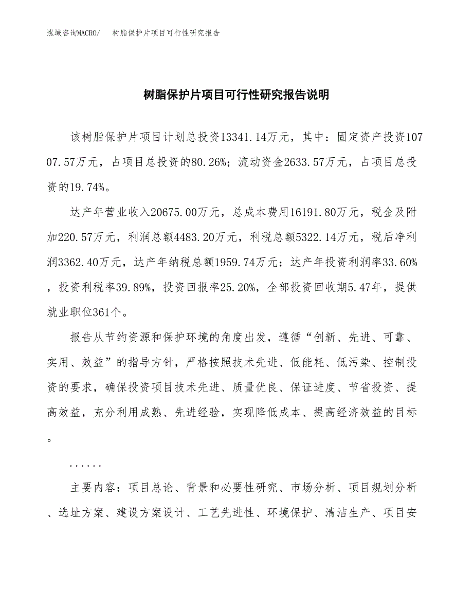 树脂保护片项目可行性研究报告(样例模板).docx_第2页