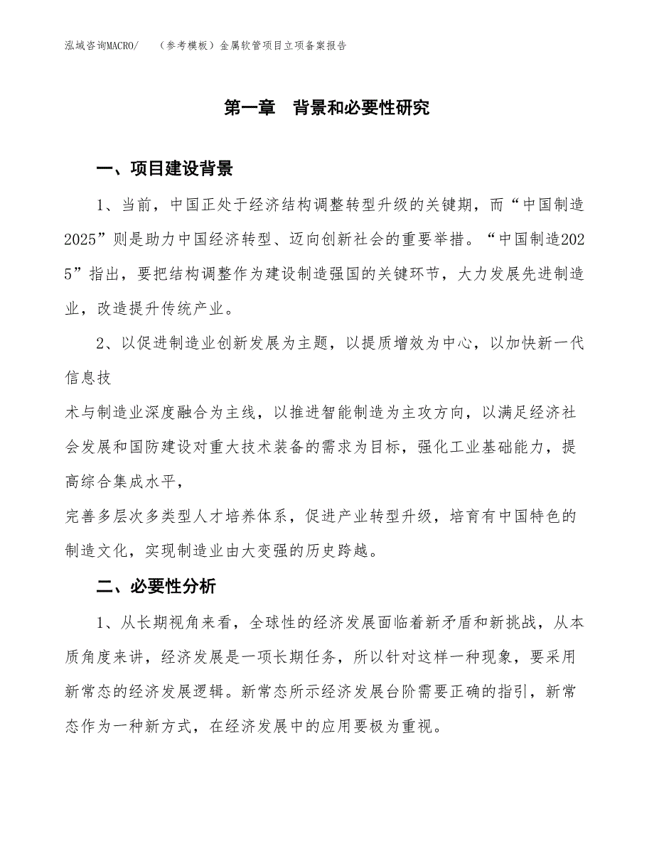 新建（参考模板）金属软管项目立项备案报告.docx_第2页