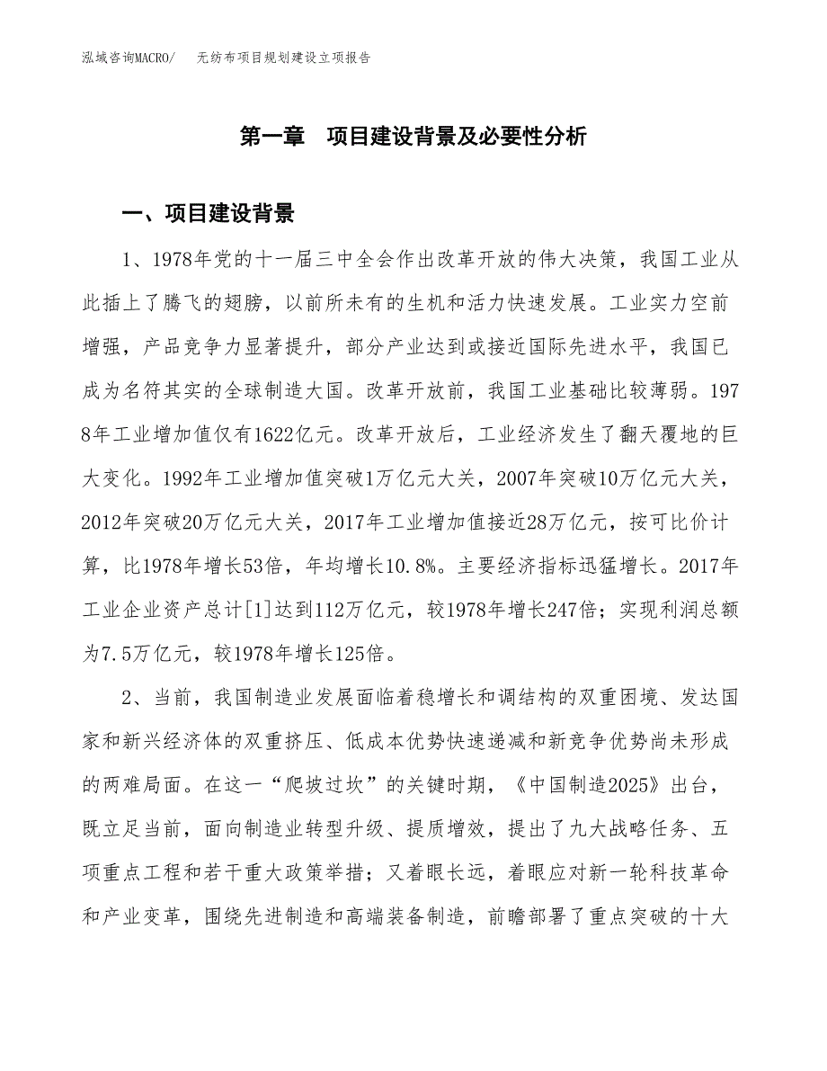 无纺布项目规划建设立项报告_第2页