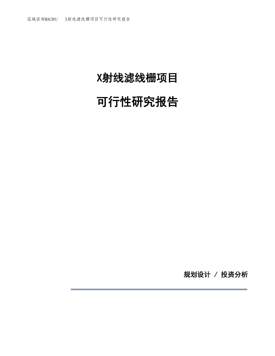 X射线滤线栅项目可行性研究报告(样例模板).docx_第1页