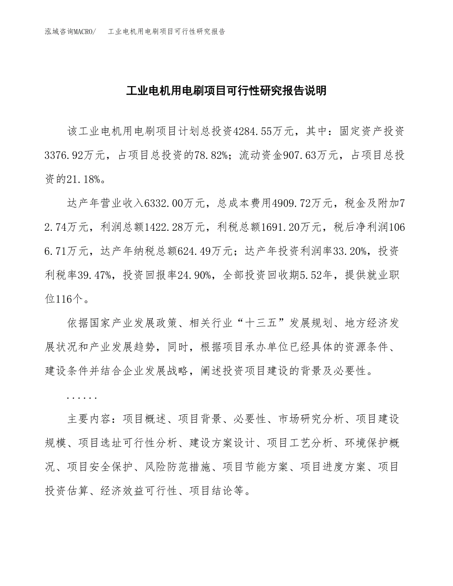 工业电机用电刷项目可行性研究报告(样例模板).docx_第2页