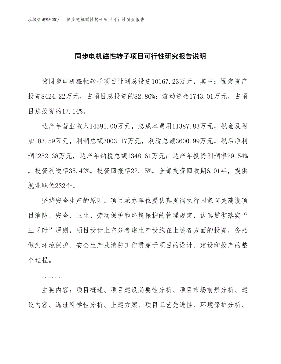 同步电机磁性转子项目可行性研究报告(样例模板).docx_第2页