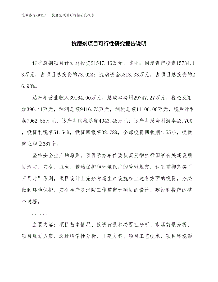 抗磨剂项目可行性研究报告(样例模板).docx_第2页