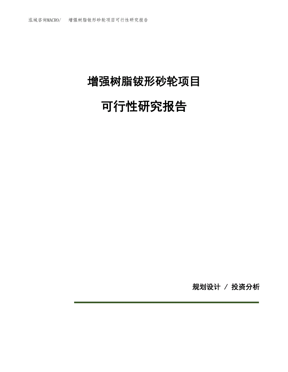 增强树脂钹形砂轮项目可行性研究报告(样例模板).docx_第1页