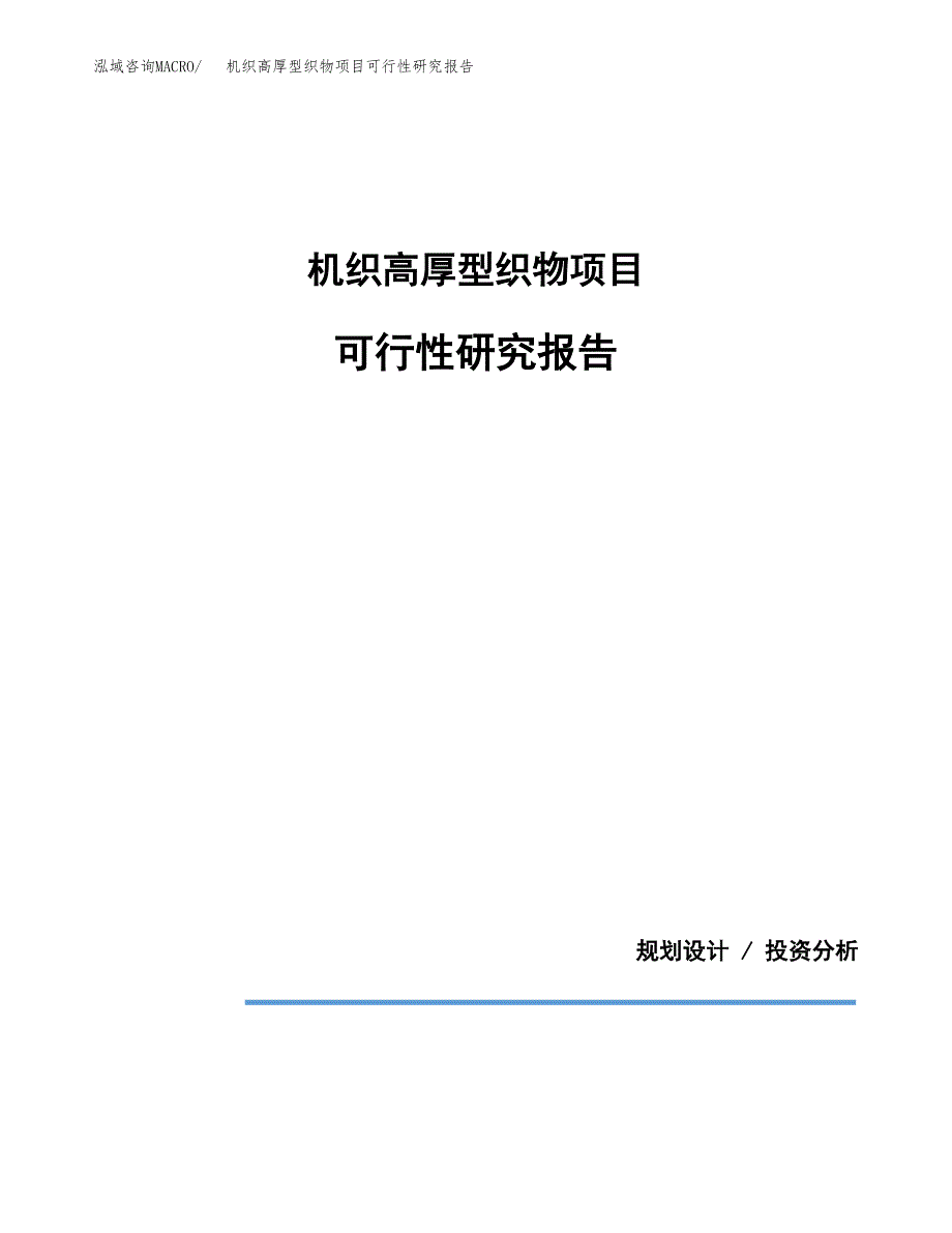 机织高厚型织物项目可行性研究报告(样例模板).docx_第1页