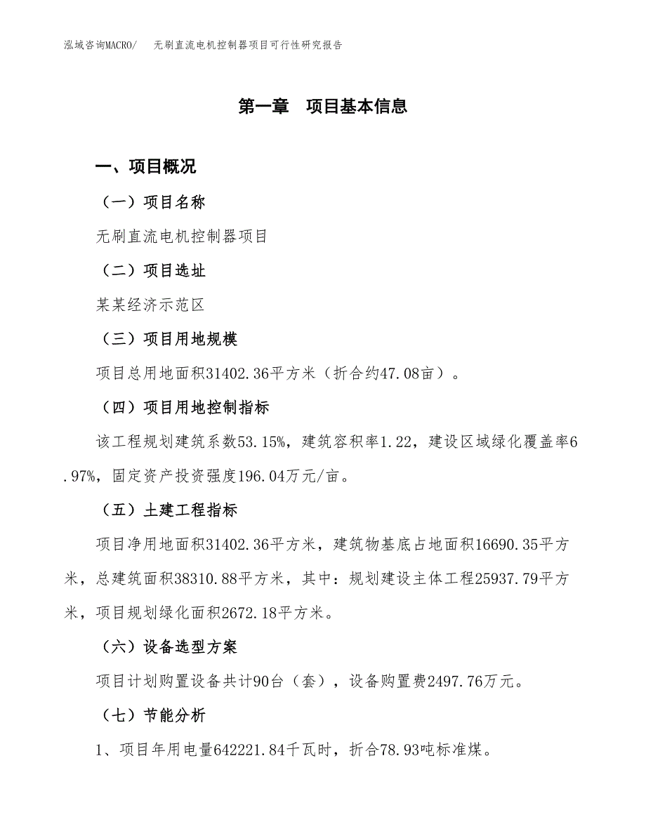 无刷直流电机控制器项目可行性研究报告(样例模板).docx_第3页