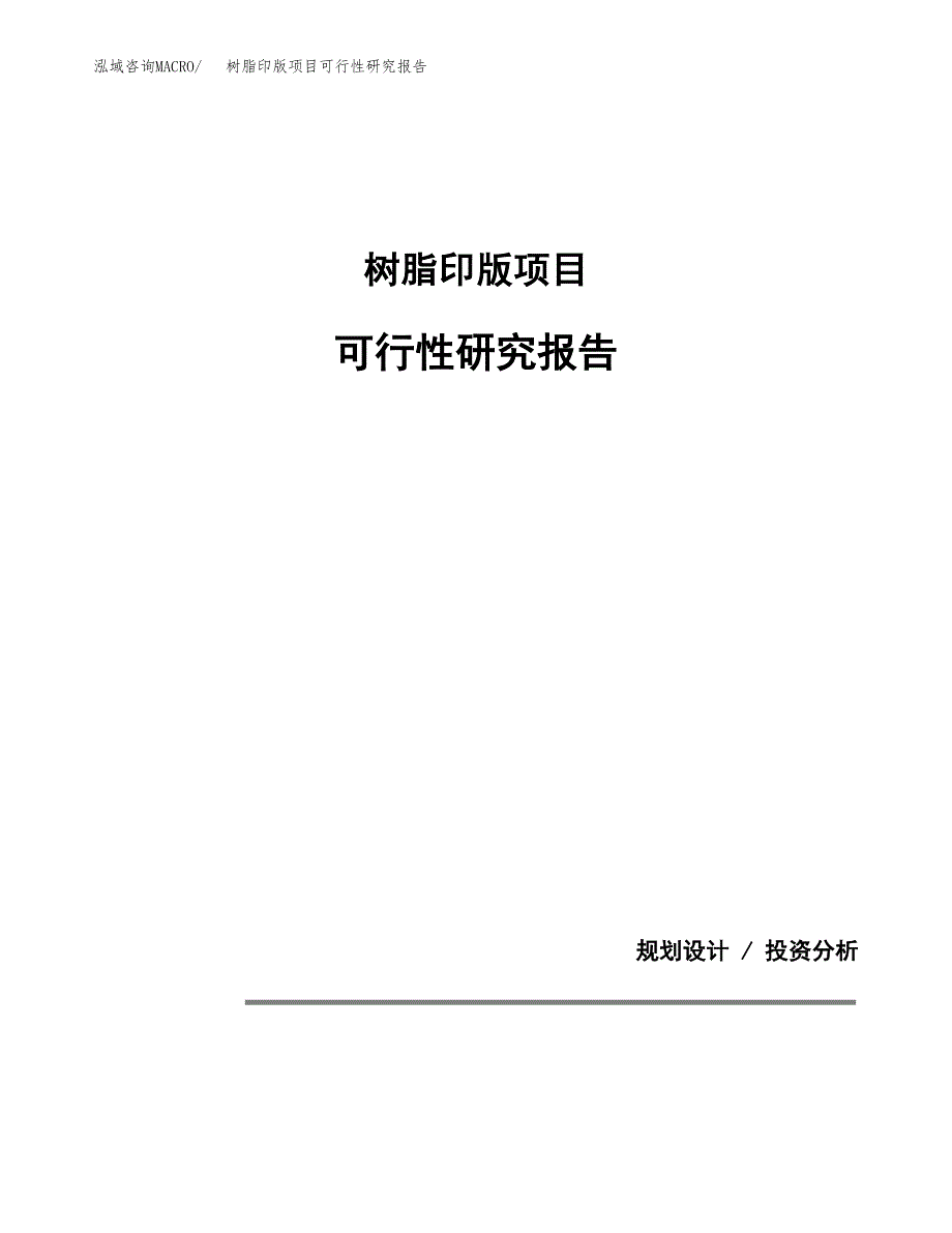 树脂印版项目可行性研究报告(样例模板).docx_第1页