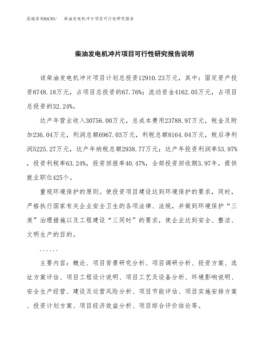 柴油发电机冲片项目可行性研究报告(样例模板).docx_第2页