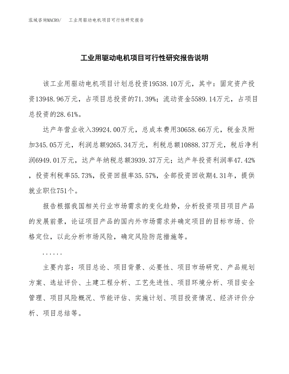 工业用驱动电机项目可行性研究报告(样例模板).docx_第2页