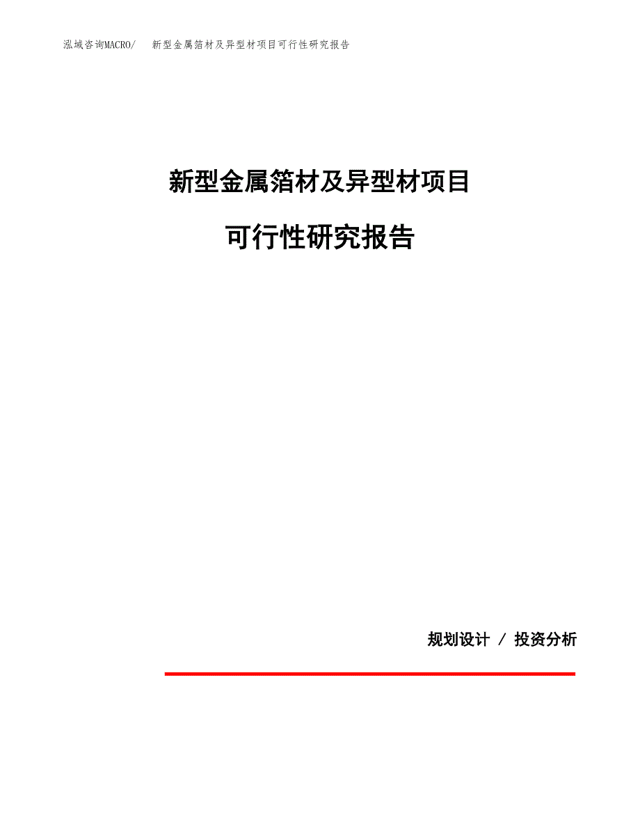 新型金属箔材及异型材项目可行性研究报告(样例模板).docx_第1页