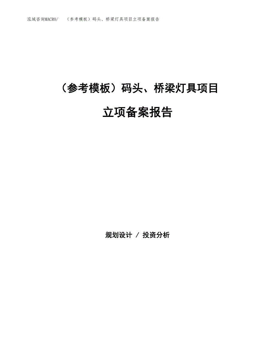 新建（参考模板）码头、桥梁灯具项目立项备案报告.docx_第1页