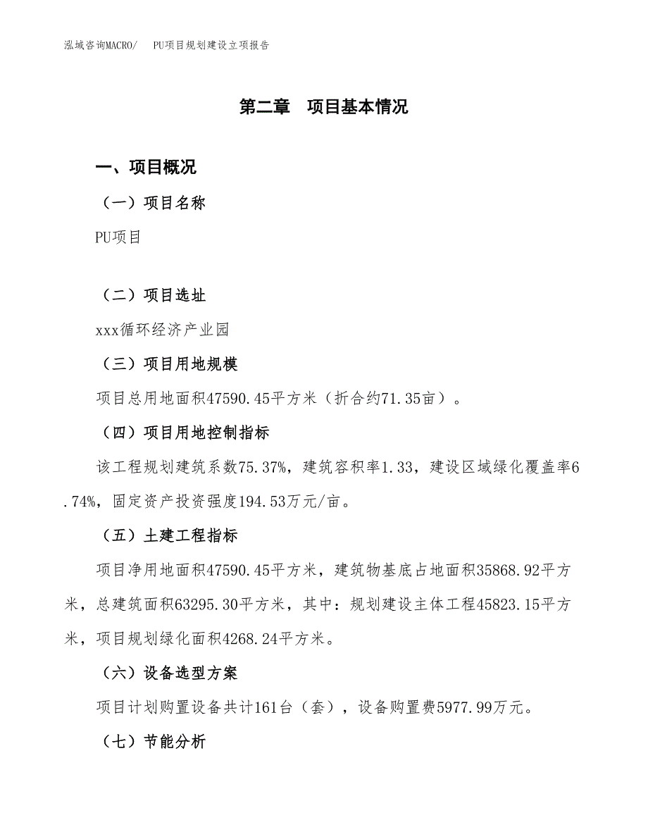 PU项目规划建设立项报告_第4页