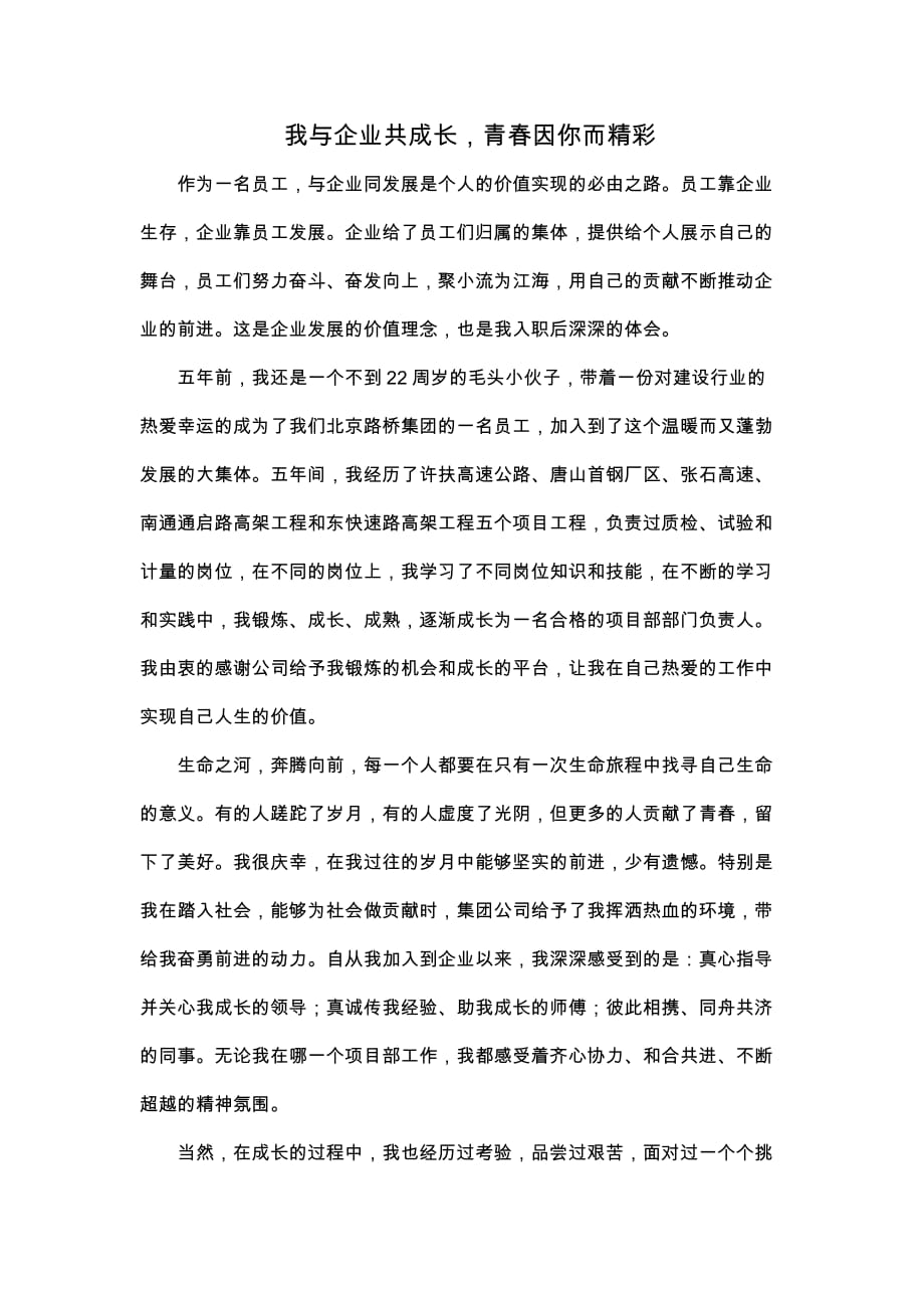 我与企业共成长,青春因你而精彩王灿_第1页