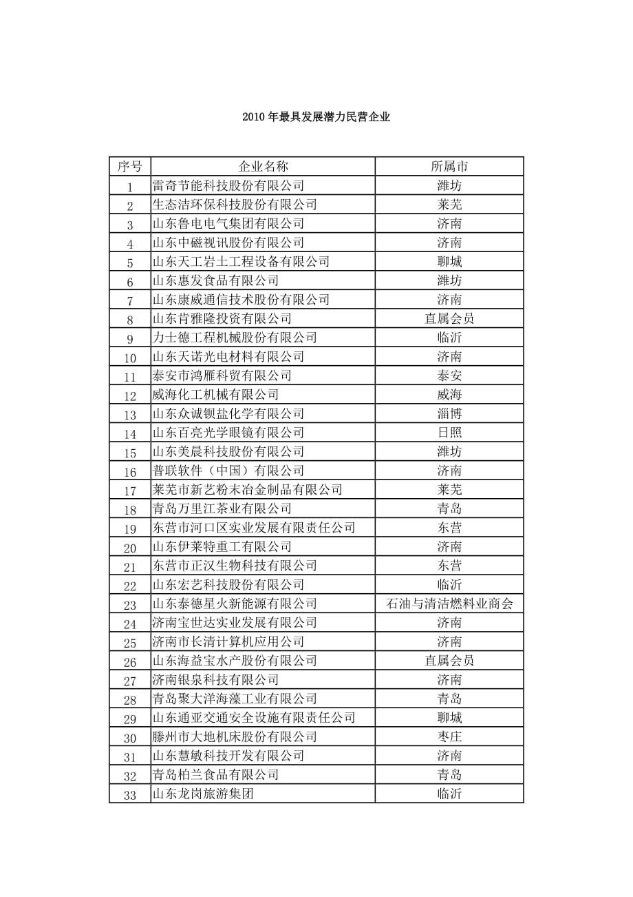 2010年最具发展潜力民营企业_第1页