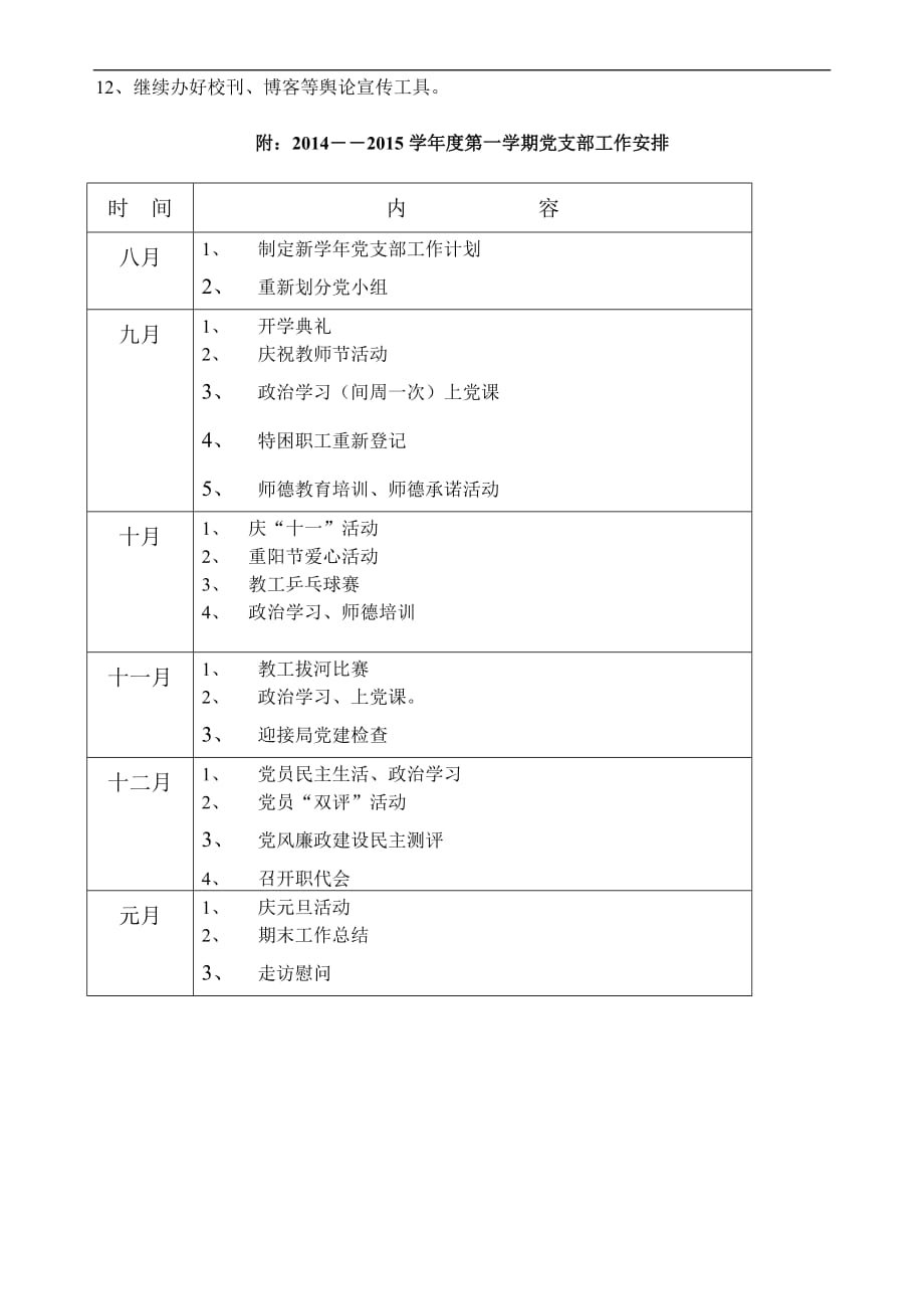 xxx中学党支部工作计划_第4页