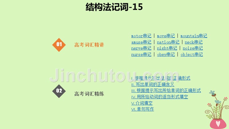 2019版高考英语大一轮复习 结构法记词-15_第1页