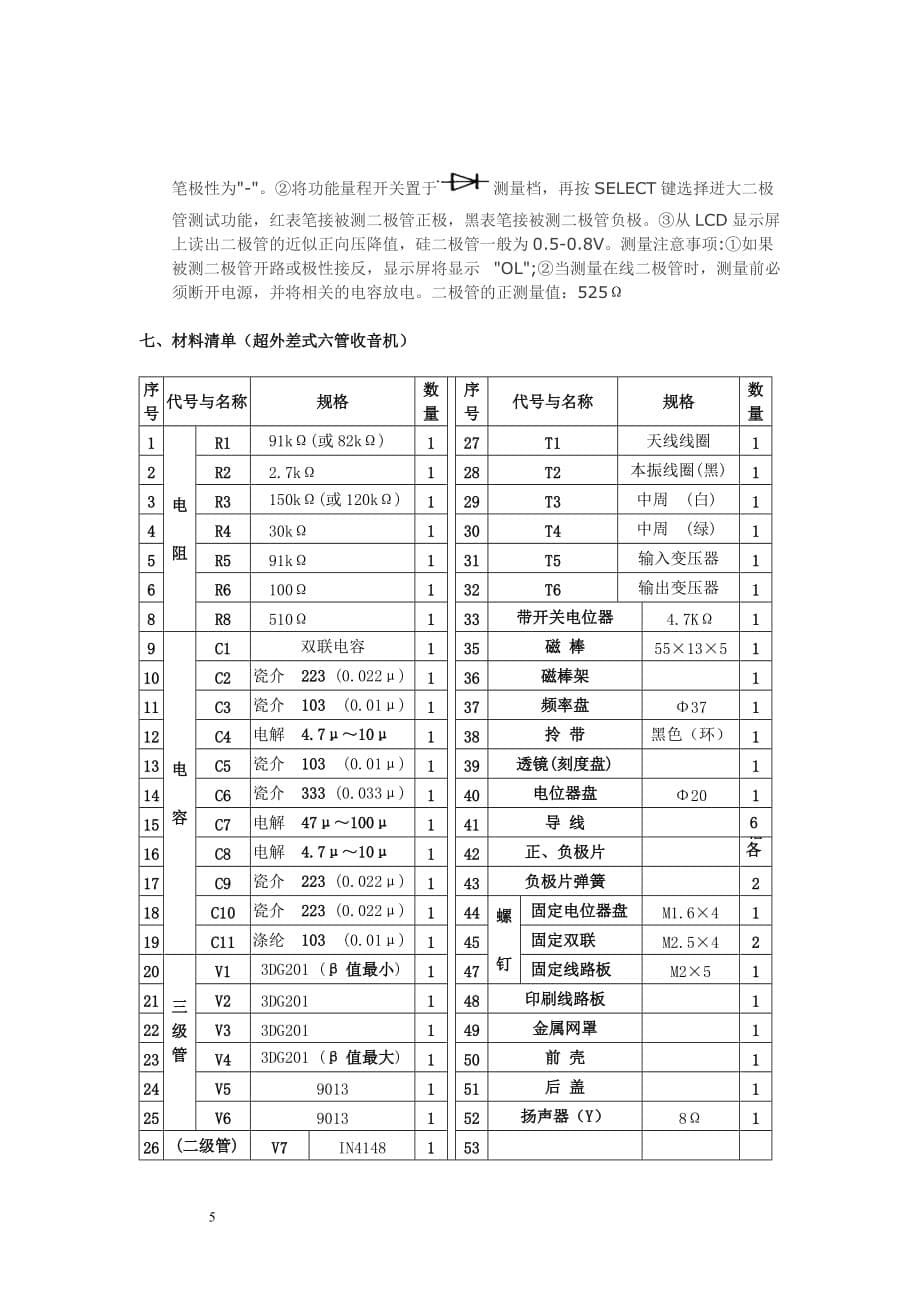 6管外差式收音机的制作(电子工艺)_第5页