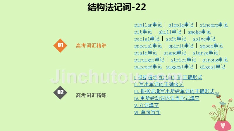 2019版高考英语大一轮复习 结构法记词-22_第1页