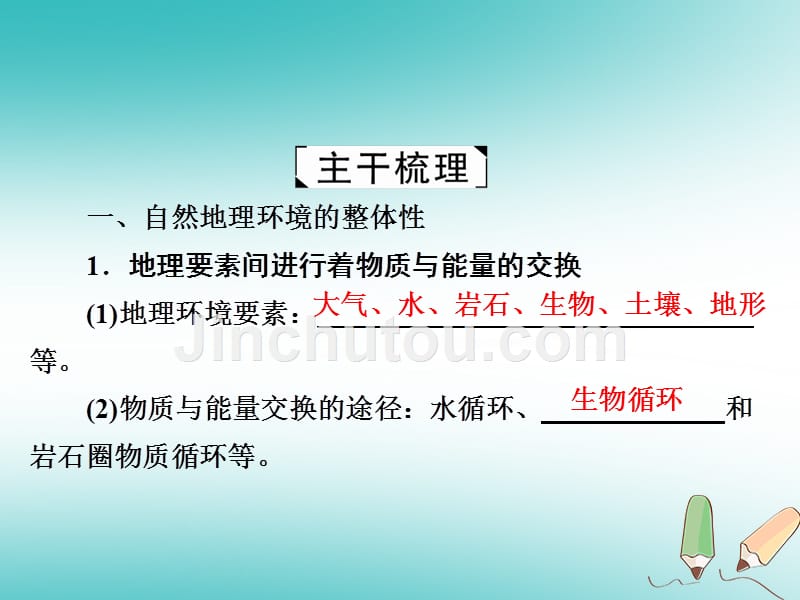 2019版高中地理一轮总复习 第5章 自然环境的整体性和差异性 1.5 自然环境的整体性和差异性新人教版必修1_第4页