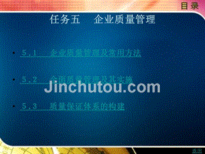 企业管理实务教学课件作者李建峰任务五　企业质量管理