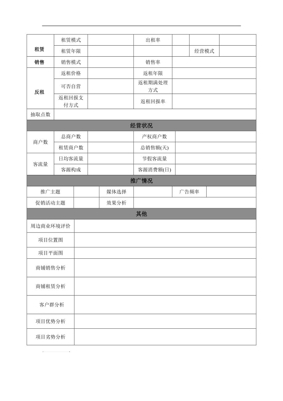 商业地产市场调研表_第2页