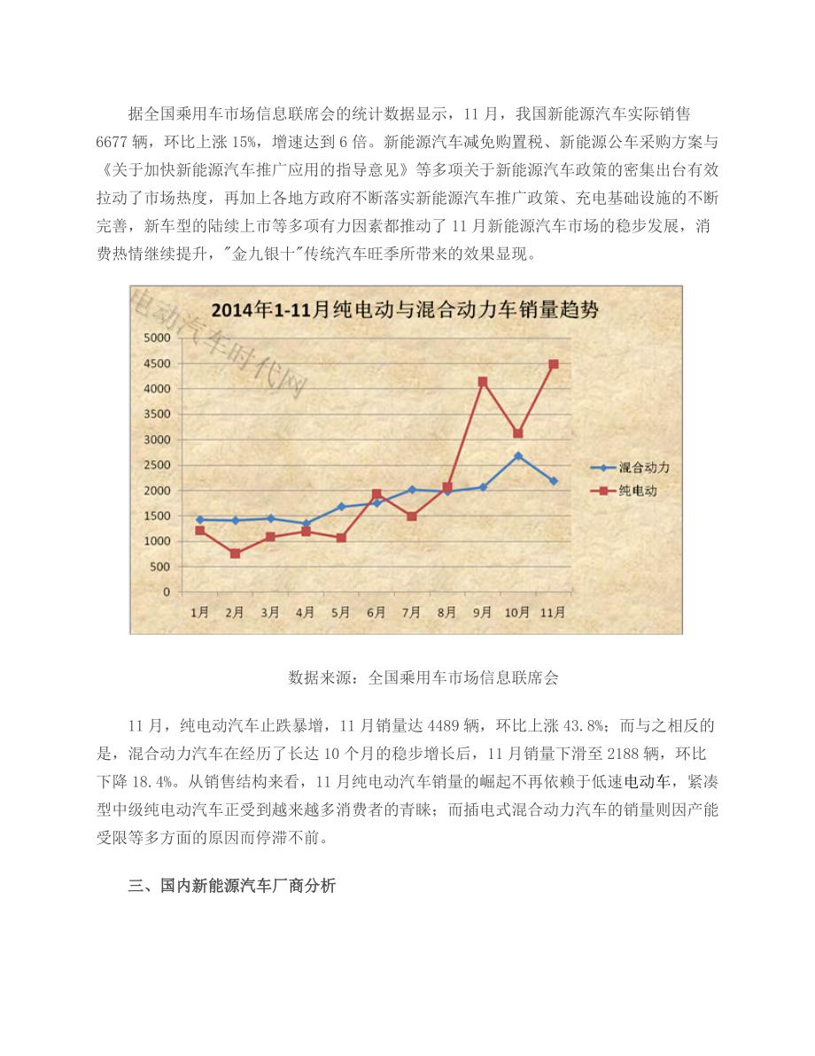 2014年1-11月中国新能源汽车销量报表详细分析_第4页