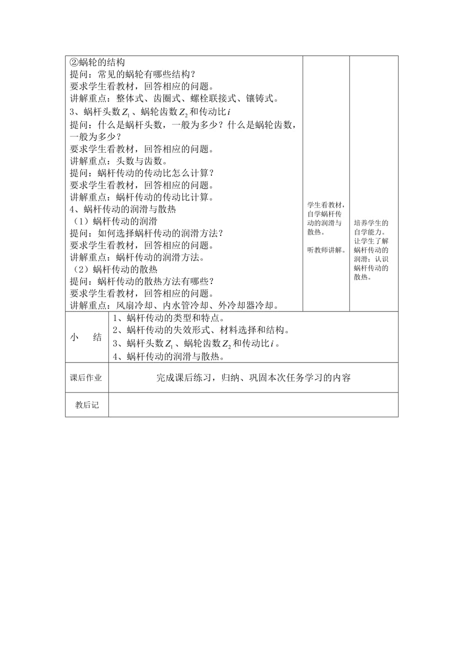 《机械基础》教学讲义5、掌握机械传动4、蜗杆蜗轮传动_第3页