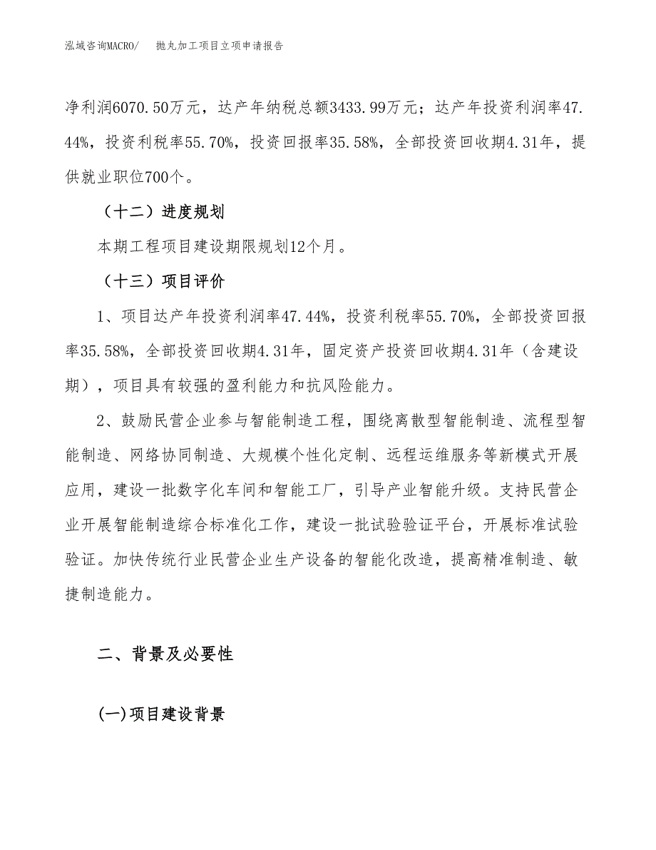 抛丸加工项目立项申请报告（60亩）_第4页